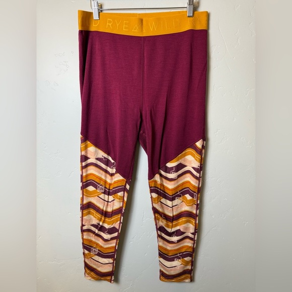 Wild Rye Jane Merino Wool Base Layer Leggings Women's Size 12 - Picture 3 of 8